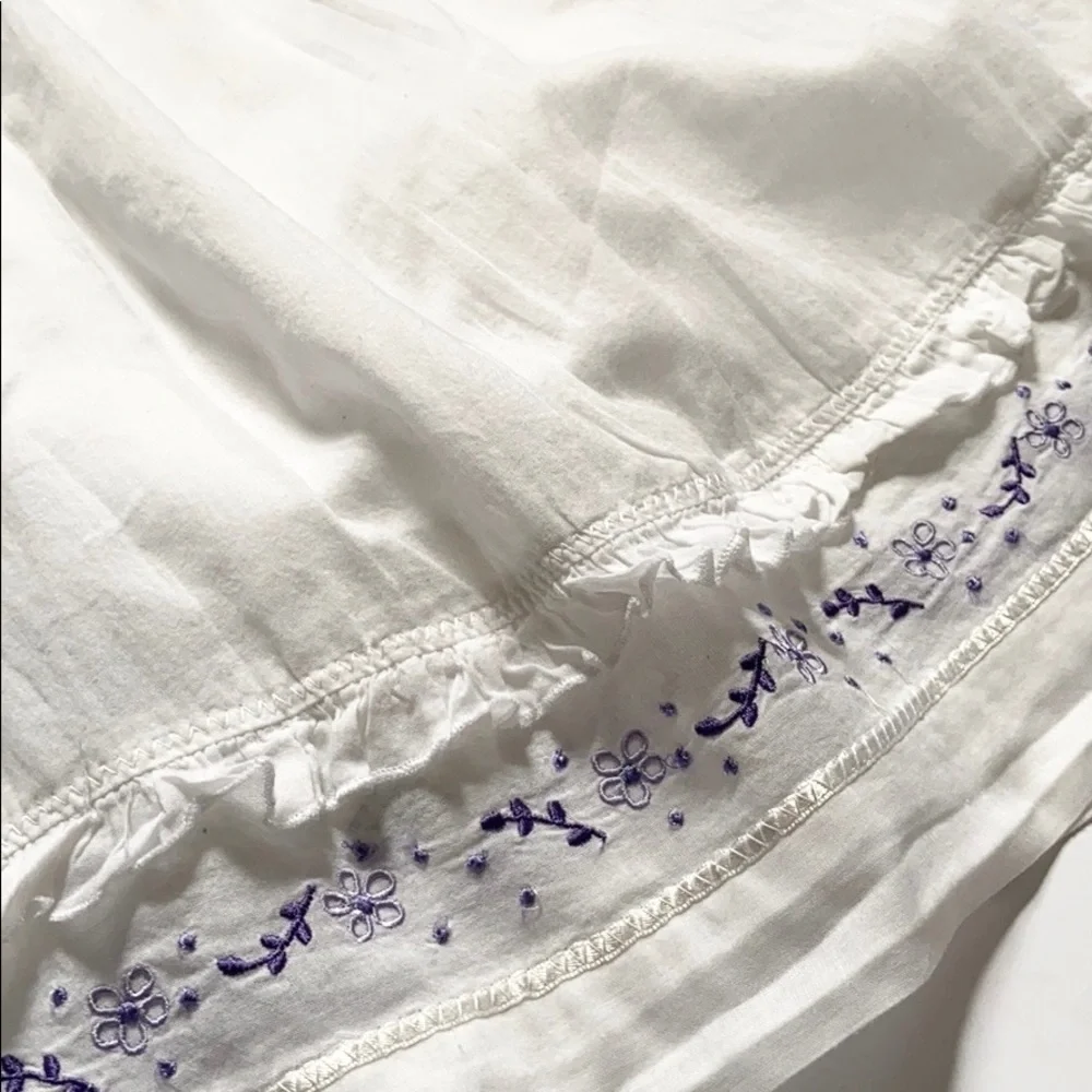 Minimimo White Ruffle Embroidered Cotton Summer Toddler Dress